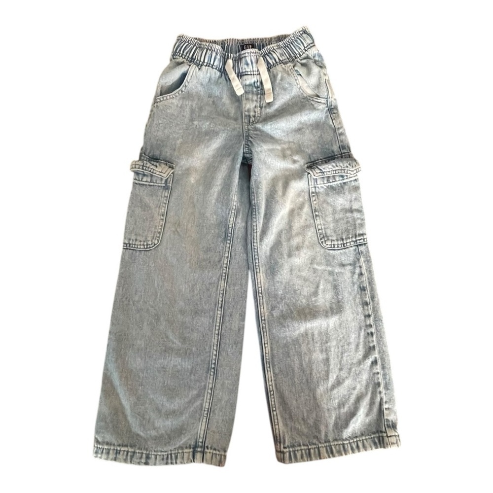 GAP kids Wide-Leg Pull-On Jeans  Cargo Jeans Size M 100% Cotton